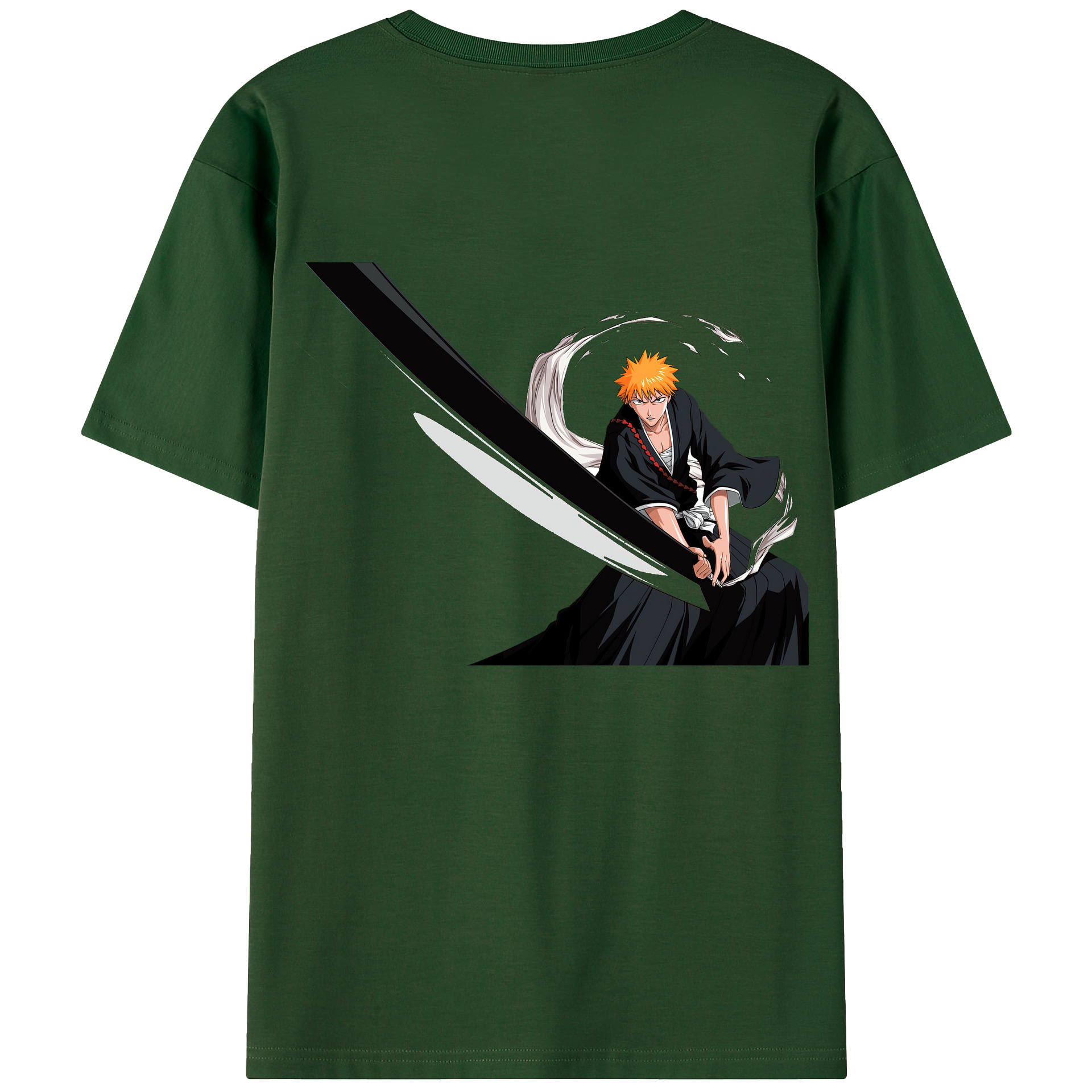 （画像用） ブリーチ 黒崎一護（くろさき いちご）BLEACH Kurosaki Ichigo 綿100％半袖Tシャツ（背面プリント）